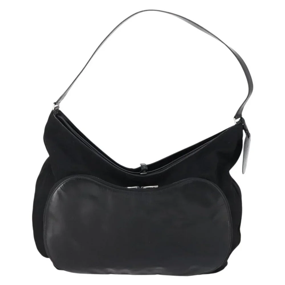 Authentic GUCCI Shoulder Bag Canvas Black Silver - Picture 5 of 16